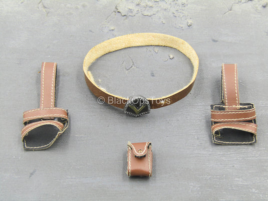 Redhead Denny - Leather Like Belt & Pouch Set