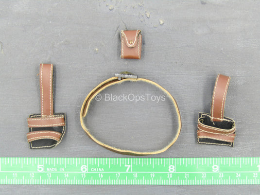 Redhead Denny - Leather Like Belt & Pouch Set
