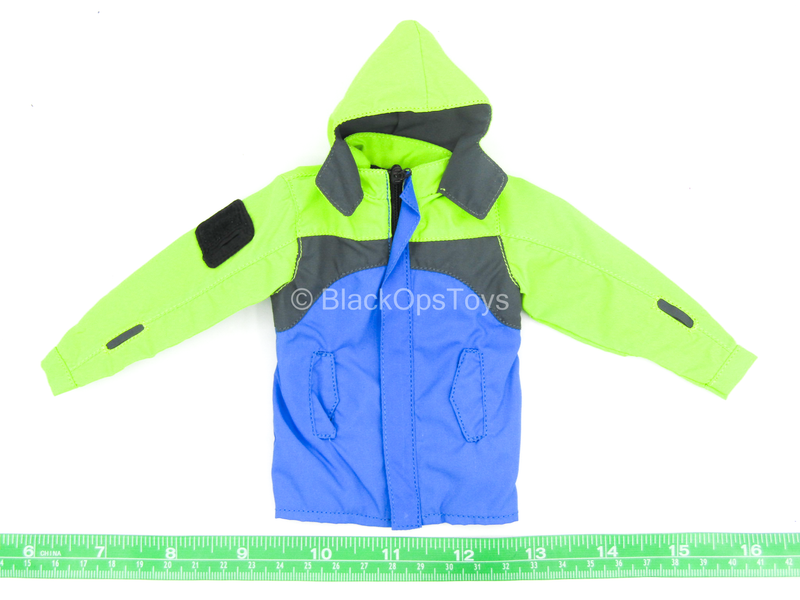 Load image into Gallery viewer, Neon Green &amp; Blue Jacket w/Force 10 Pants, Blue Neck Toque &amp; Shoes
