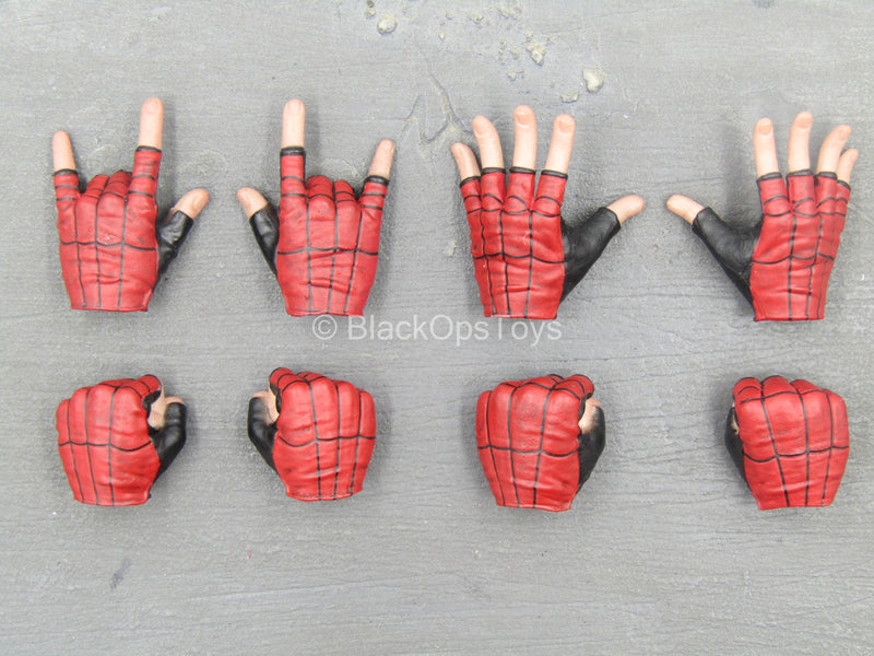 Load image into Gallery viewer, Far From Home - Spiderman - Red &amp; Black Fingerless Gloved Hand Set
