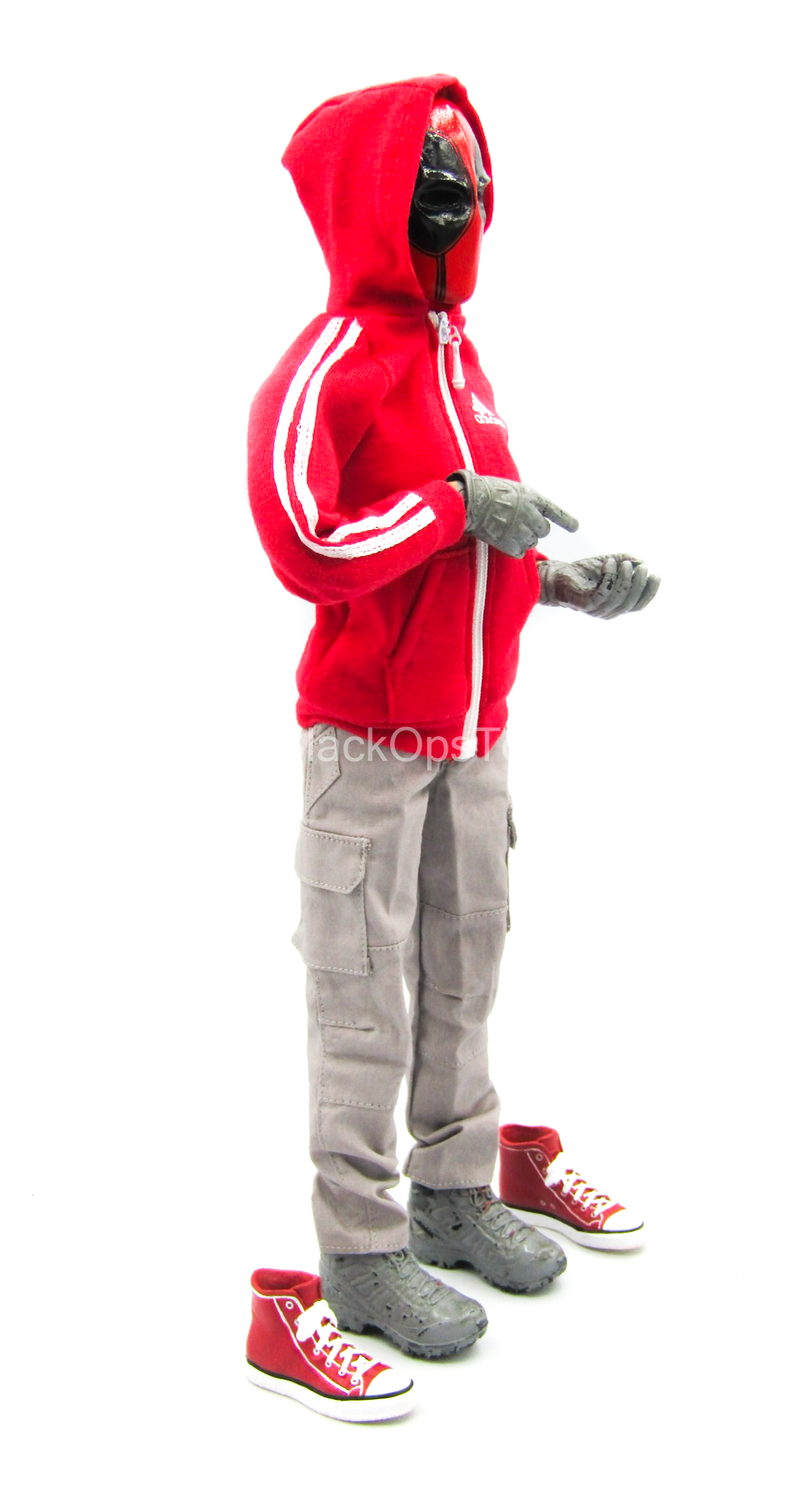 Load image into Gallery viewer, Red Hooded Jacket w/Force 10 Pants w/Converse Shoes &amp; Mask
