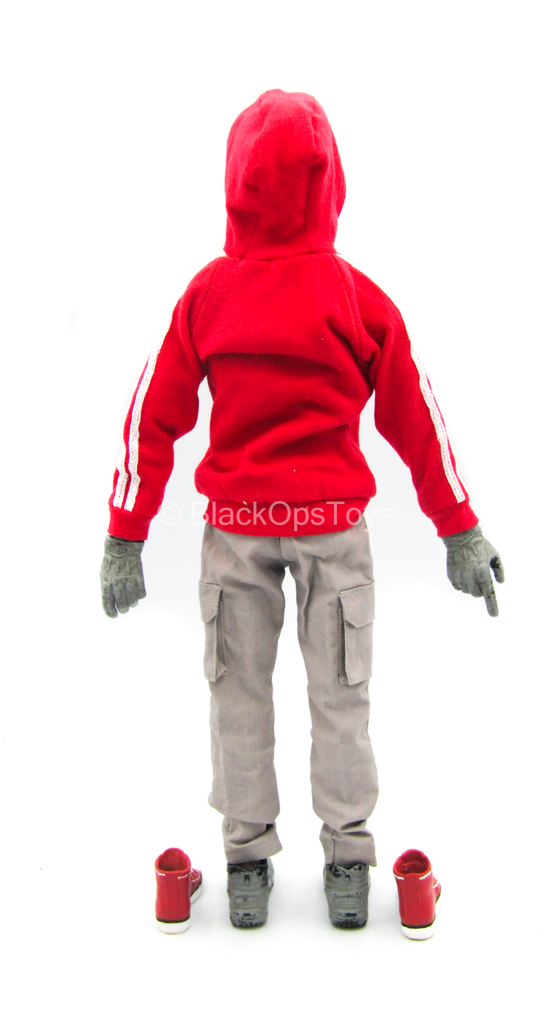 Load image into Gallery viewer, Red Hooded Jacket w/Force 10 Pants w/Converse Shoes &amp; Mask
