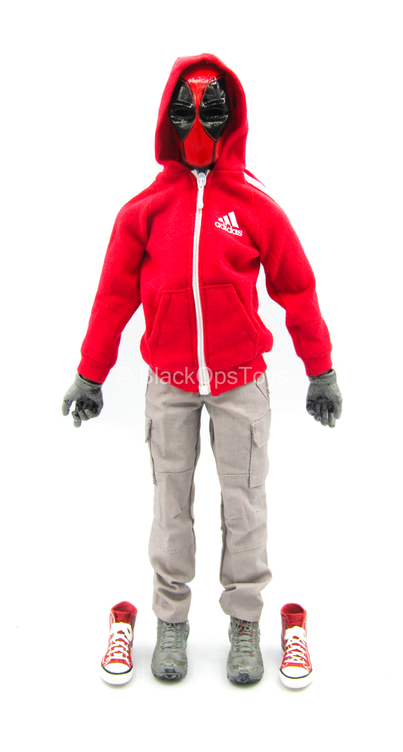 Load image into Gallery viewer, Red Hooded Jacket w/Force 10 Pants w/Converse Shoes &amp; Mask
