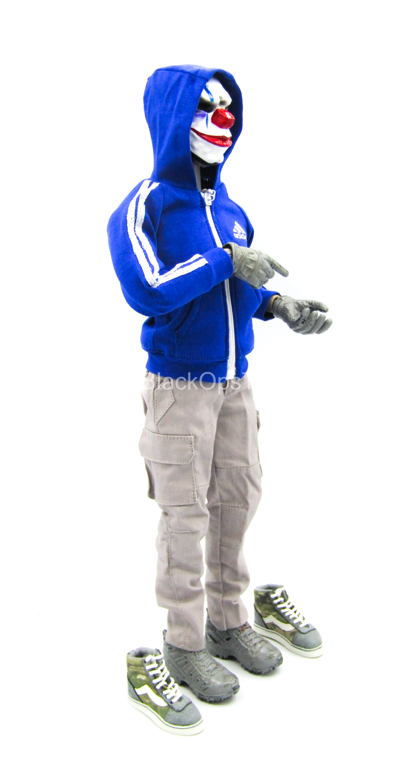 Load image into Gallery viewer, Blue Hooded Jacket w/Force 10 Pants w/SK8 Shoes &amp; Clown Mask
