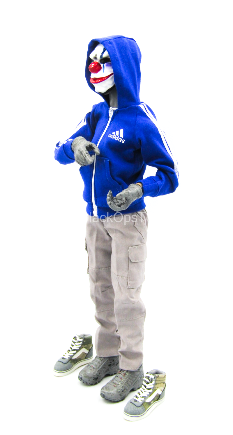 Load image into Gallery viewer, Blue Hooded Jacket w/Force 10 Pants w/SK8 Shoes &amp; Clown Mask
