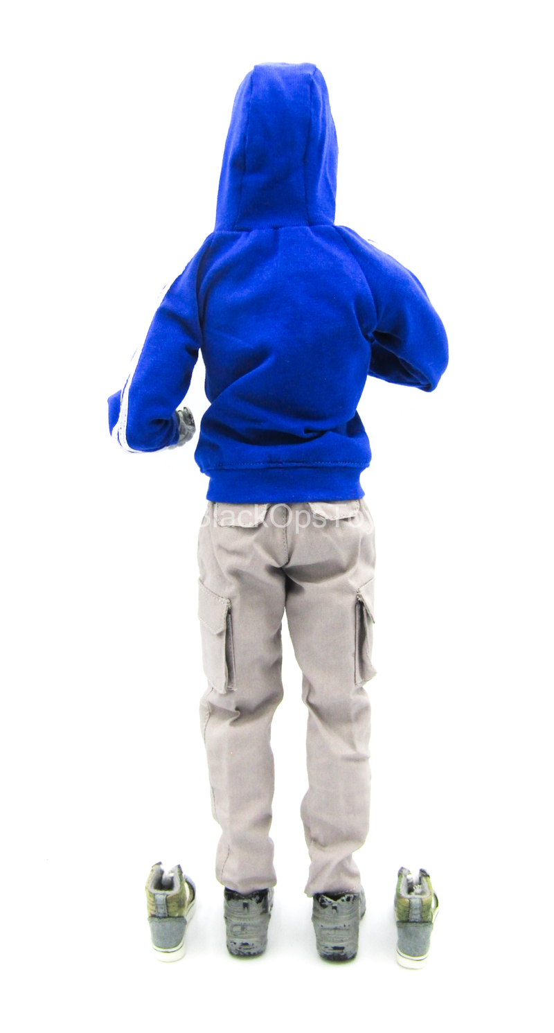Load image into Gallery viewer, Blue Hooded Jacket w/Force 10 Pants w/SK8 Shoes &amp; Clown Mask
