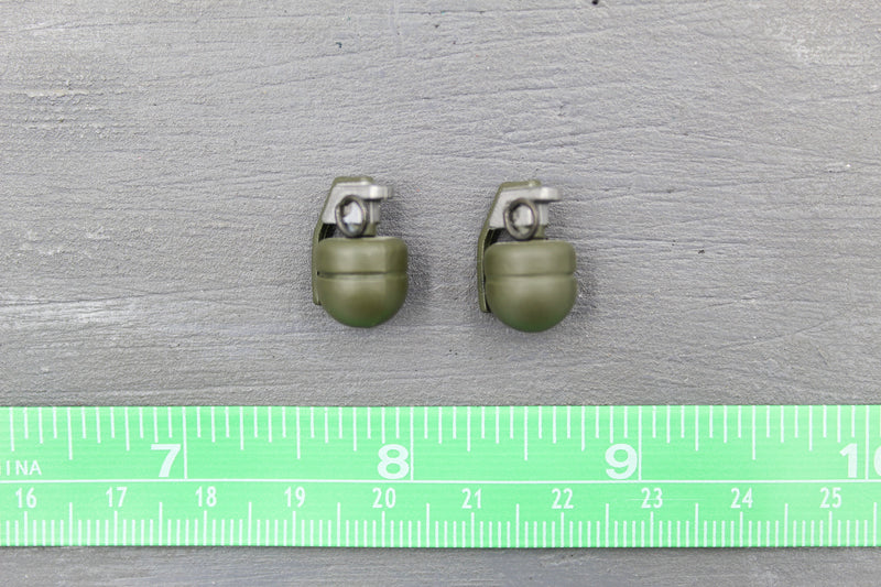 Load image into Gallery viewer, GI JOE - Snake Eyes - OD Green Frag Grenade (x2)
