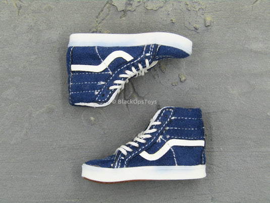 Vans Old Skool Hi-Top Blue SK8 Shoes Mint In Box