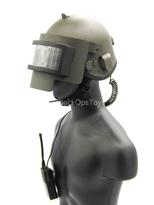 Russian Moscow TsSN FSB - Green Helmet w/Visor & Radio