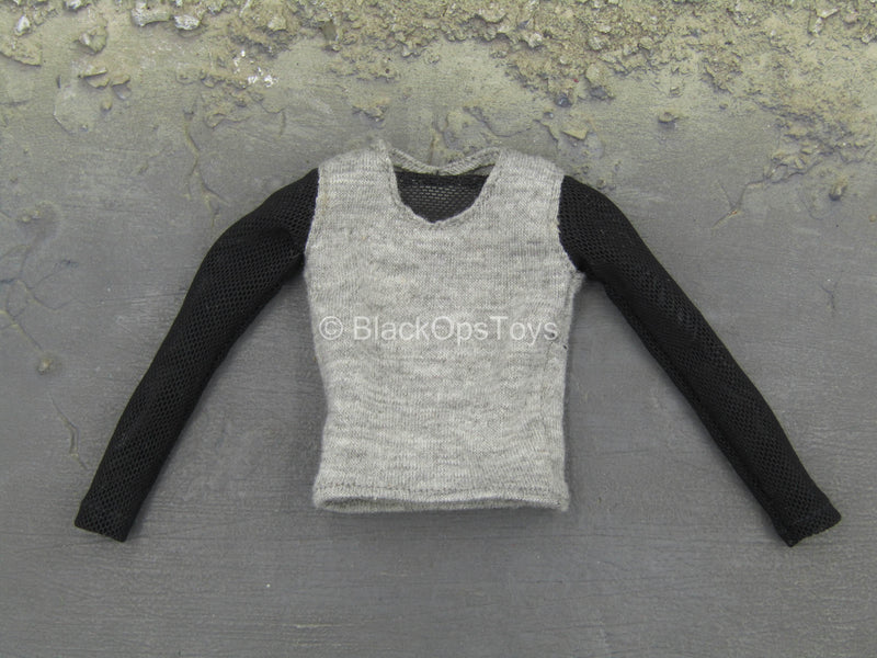 Load image into Gallery viewer, Polaris - Grey Female Tank Top w/Black Fishnet Long Sleeve Shirt
