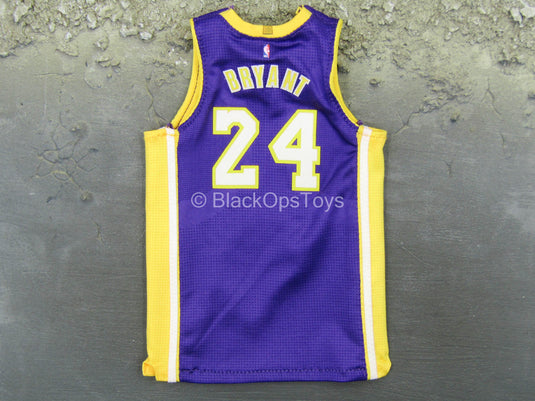 Kobe Bryant #24 Lakers NBA Adidas Stitched Jersey Purple/Yellow size 54