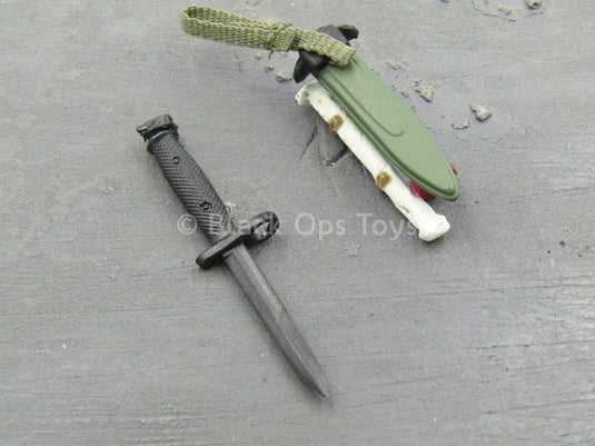 Navy Seal - Rudy Boesch - Black Knife w/OD Green Sheath