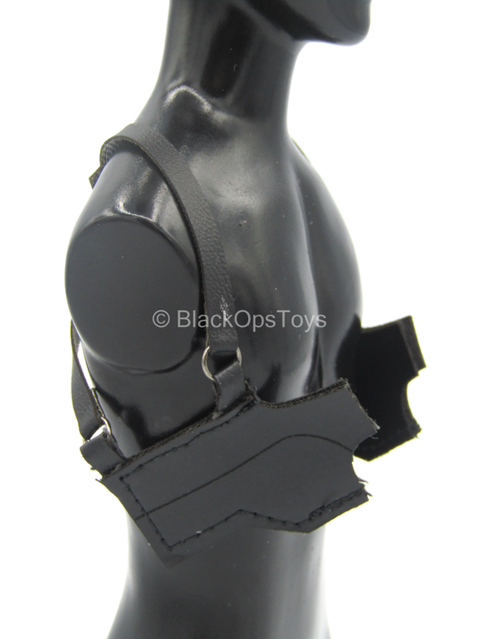 Black Leather Like Dual Shoulder Pistol Holster - MINT IN PACKAGE