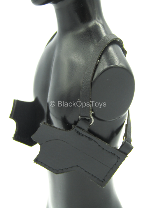 Black Leather Like Dual Shoulder Pistol Holster - MINT IN PACKAGE