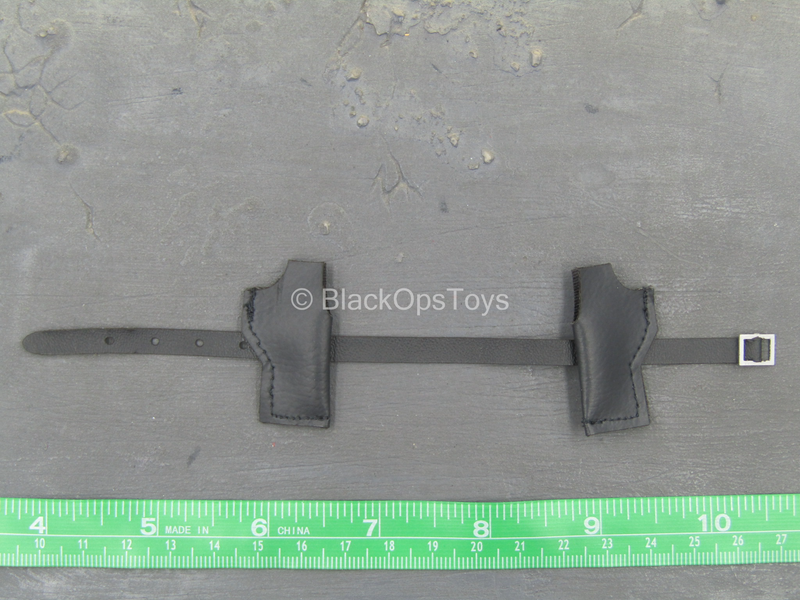 Load image into Gallery viewer, Black Leather Like Dual Waist Pistol Holster - MINT IN PACKAGE
