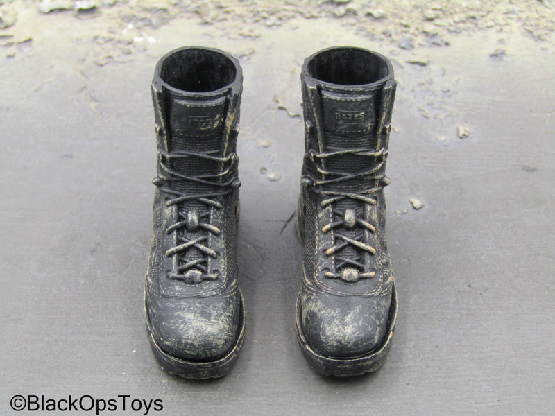 Load image into Gallery viewer, Dark Warrior - Black Weathered Boots (Foot Type READ DESC)
