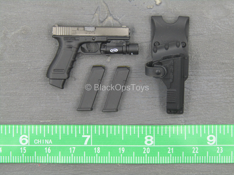 Load image into Gallery viewer, Operation Red Sea PLA Medic - Black Pistol w/Tac Light &amp; Holster
