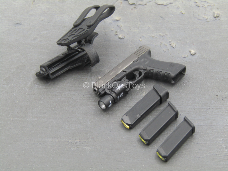 Load image into Gallery viewer, Operation Red Sea PLA Medic - Black Pistol w/Tac Light &amp; Holster
