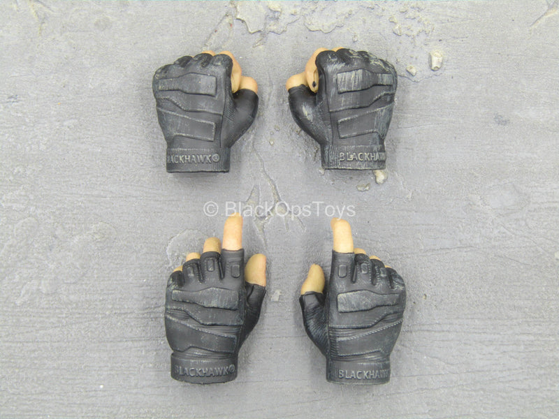 Load image into Gallery viewer, Wolf Warrior - Male Black Fingerless Gloved Hand Set

