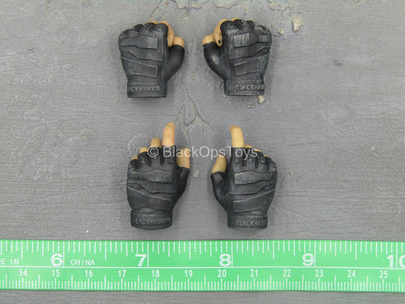 Load image into Gallery viewer, Wolf Warrior - Male Black Fingerless Gloved Hand Set

