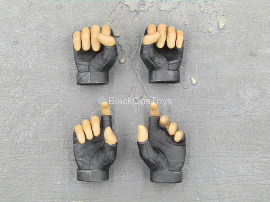Wolf Warrior - Male Black Fingerless Gloved Hand Set