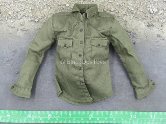 Wolf Warrior - Green Button Up Shirt