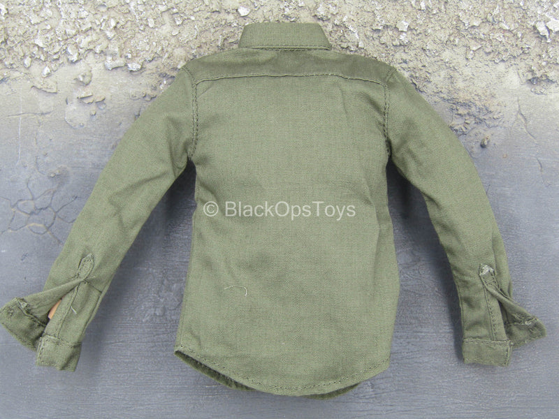 Load image into Gallery viewer, Wolf Warrior - Green Button Up Shirt
