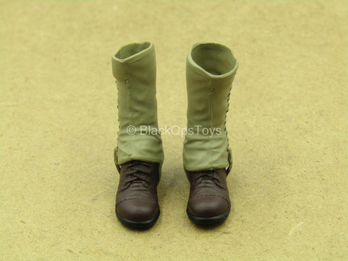 1/12 - WWII Captain Miller - Combat Boots w/Gaiters (Peg Type)