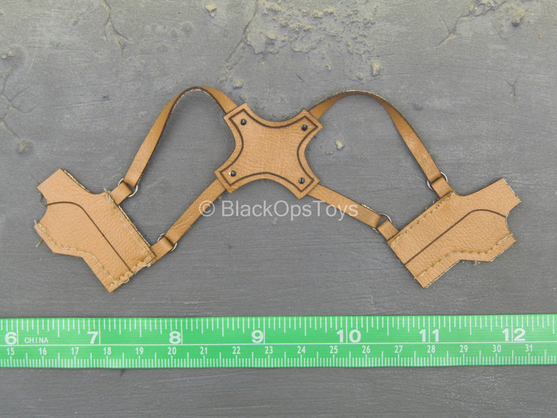 Load image into Gallery viewer, Brown Leather Like Dual Shoulder Pistol Holster - MINT IN PACKAGE

