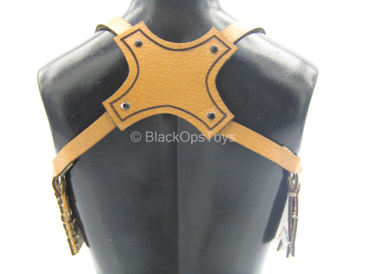 Brown Leather Like Dual Shoulder Pistol Holster - MINT IN PACKAGE