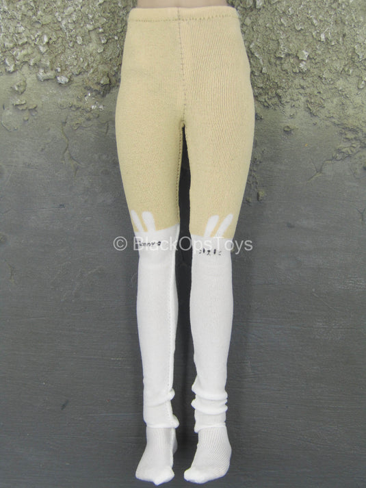Armed Female 3.0 - Tan & White Leggings