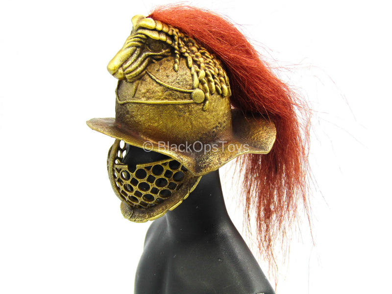 Load image into Gallery viewer, Empire Legion Undefeated Myth - Metal Gold Like Gladiator Helmet
