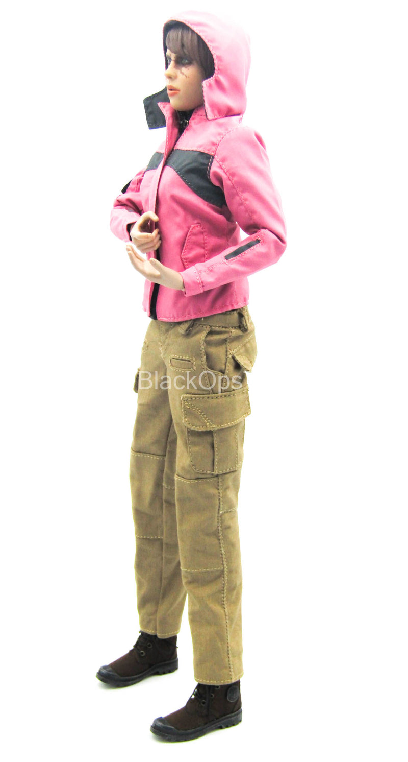 Load image into Gallery viewer, Pink Jacket &amp; Foliage Green Shirt w/Tan Pants &amp; Boots
