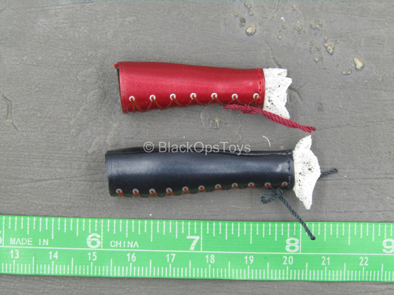 Load image into Gallery viewer, Batman Arkham Harley Quinn - Black &amp; Red Arm Sleeves
