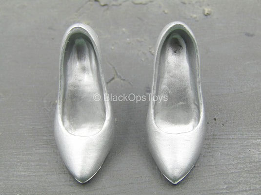 Female Dress Set - Silver-Colored High Heels