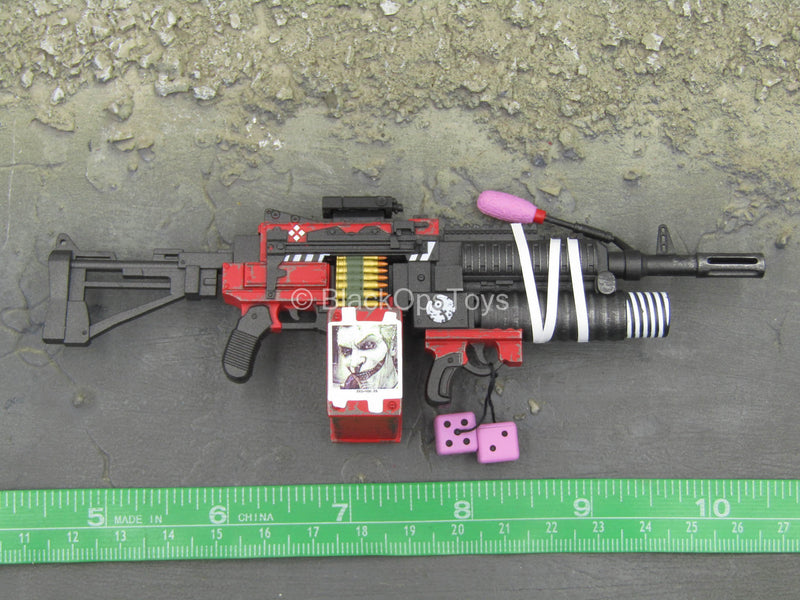 Load image into Gallery viewer, Batman Arkham Harley Quinn - Red &amp; Black Light Machine Gun
