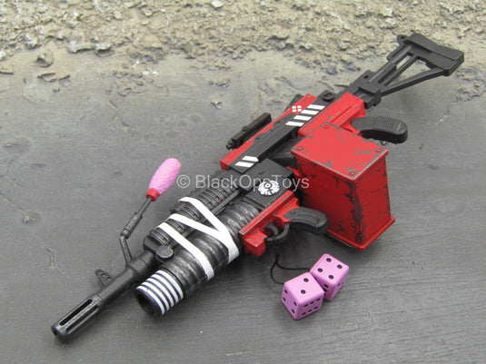 Batman Arkham Harley Quinn - Red & Black Light Machine Gun