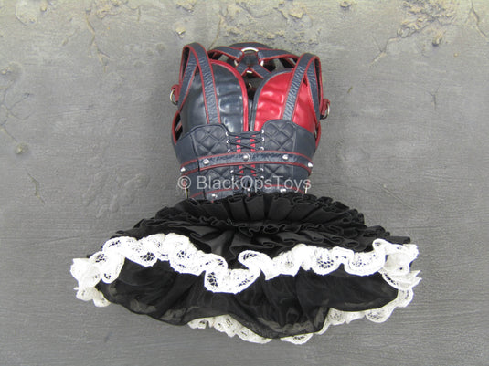 Batman Arkham Harley Quinn - Red Black & White Corset w/Skirt
