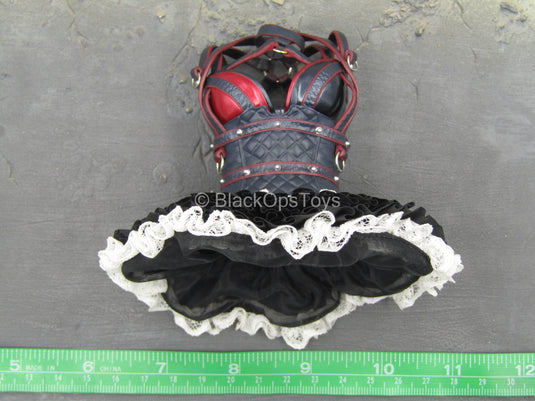 Batman Arkham Harley Quinn - Red Black & White Corset w/Skirt