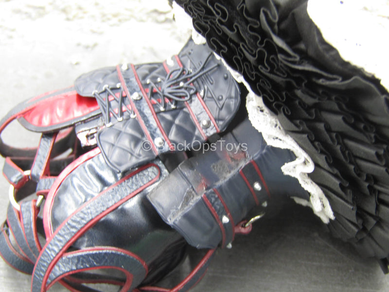 Load image into Gallery viewer, Batman Arkham Harley Quinn - Red Black &amp; White Corset w/Skirt
