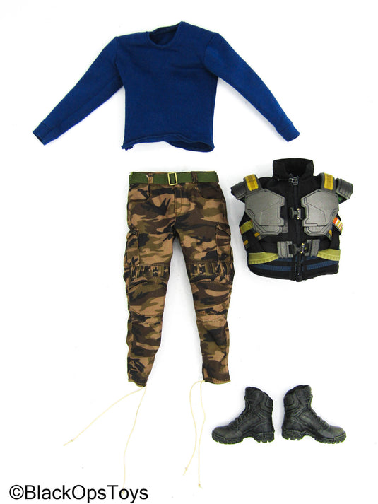 Black Panther Kill Monger - Blue Shirt w/Camo Pants & Chest Armor & Boots