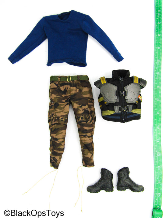 Black Panther Kill Monger - Blue Shirt w/Camo Pants & Chest Armor & Boots