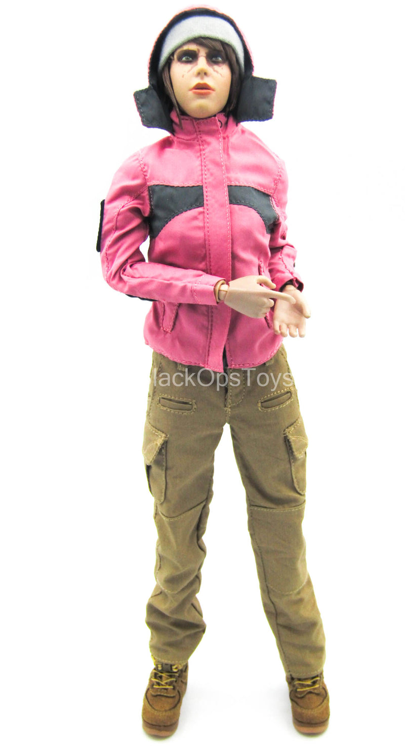 Load image into Gallery viewer, Pink Jacket &amp; Gray Beanie w/Tan Pants &amp; Boots
