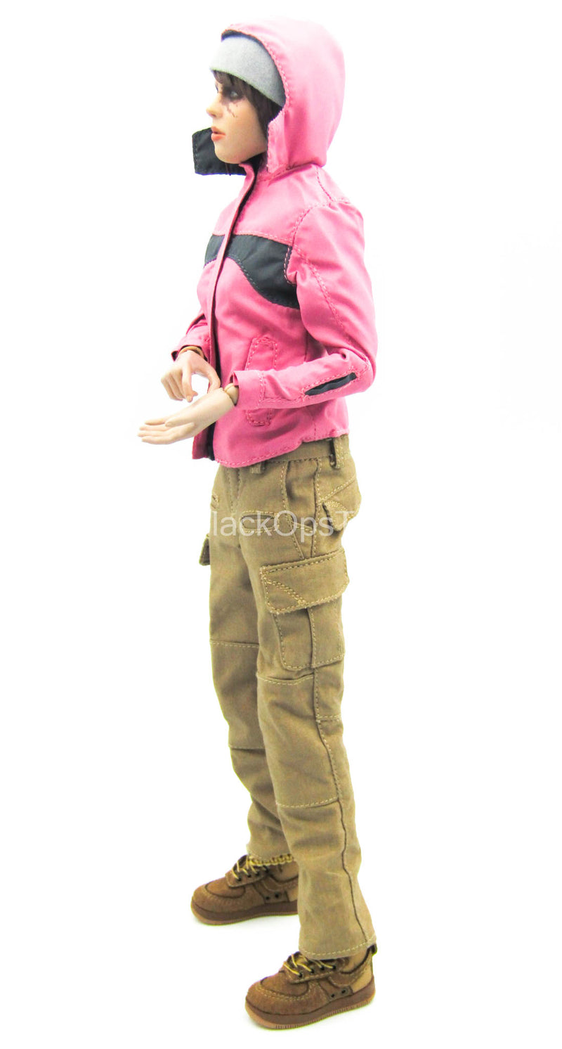 Load image into Gallery viewer, Pink Jacket &amp; Gray Beanie w/Tan Pants &amp; Boots
