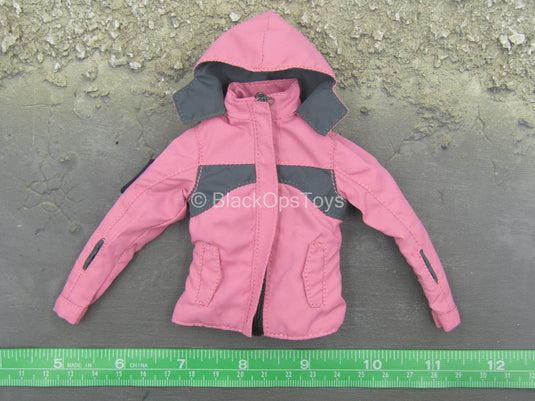 Pink Jacket & Gray Beanie w/Tan Pants & Boots
