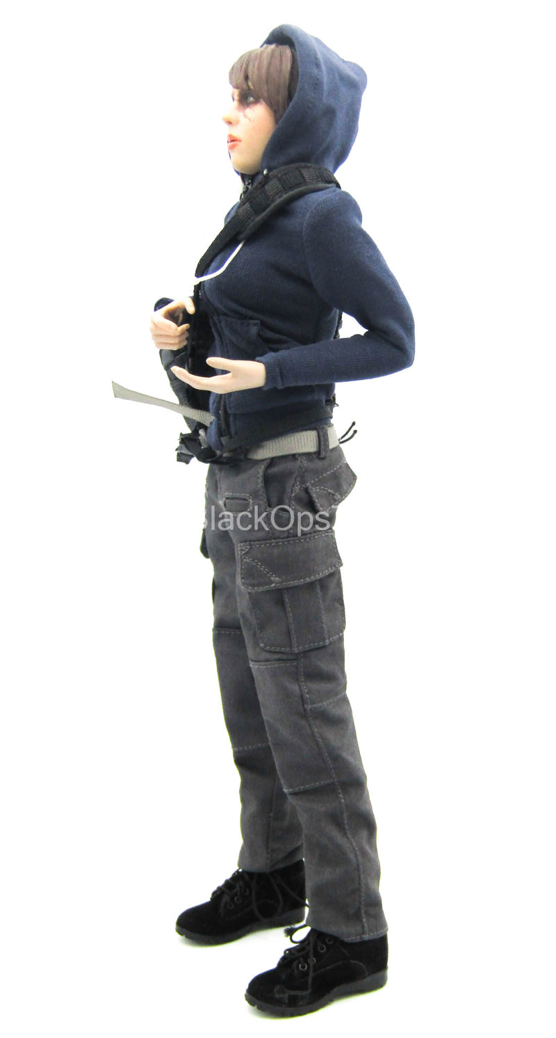 Load image into Gallery viewer, Blue Jacket &amp; Gray Pants w/Maxpedition Bag &amp; Boots
