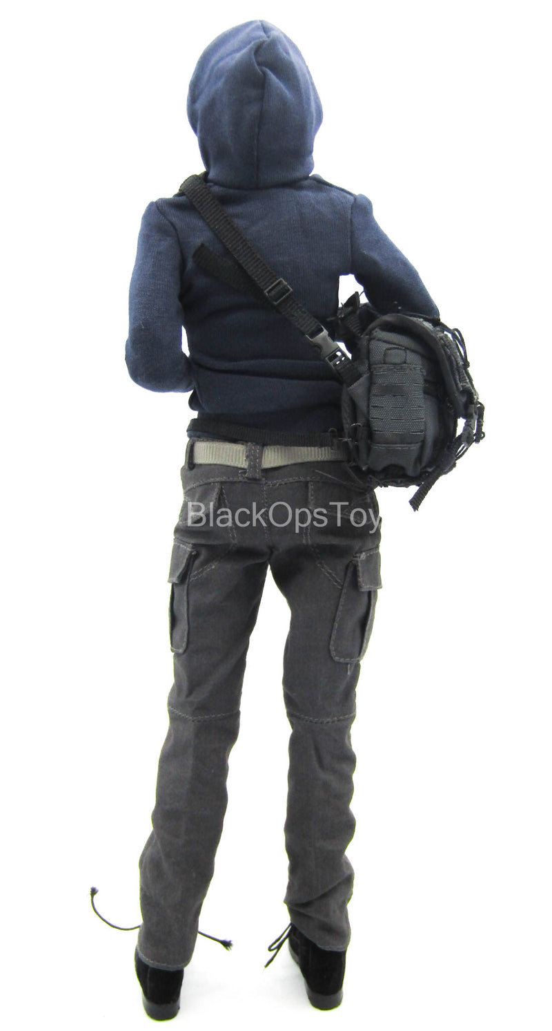Load image into Gallery viewer, Blue Jacket &amp; Gray Pants w/Maxpedition Bag &amp; Boots
