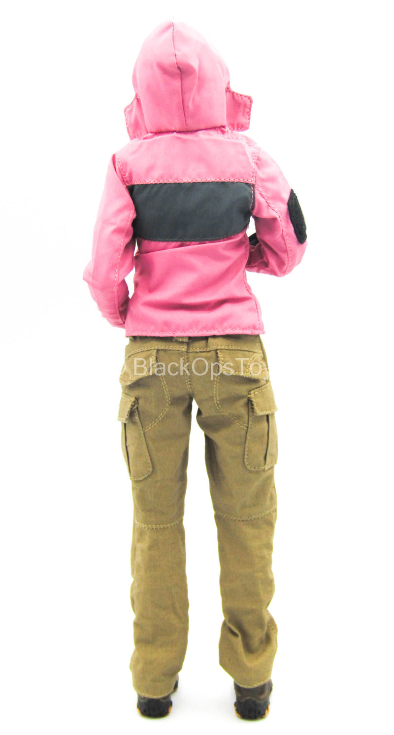 Load image into Gallery viewer, Pink Jacket &amp; Tan Pants w/Brown Shoes
