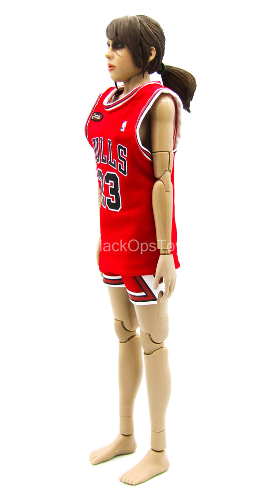 Female Jordan Clothing Set - Red Basketball Uniform