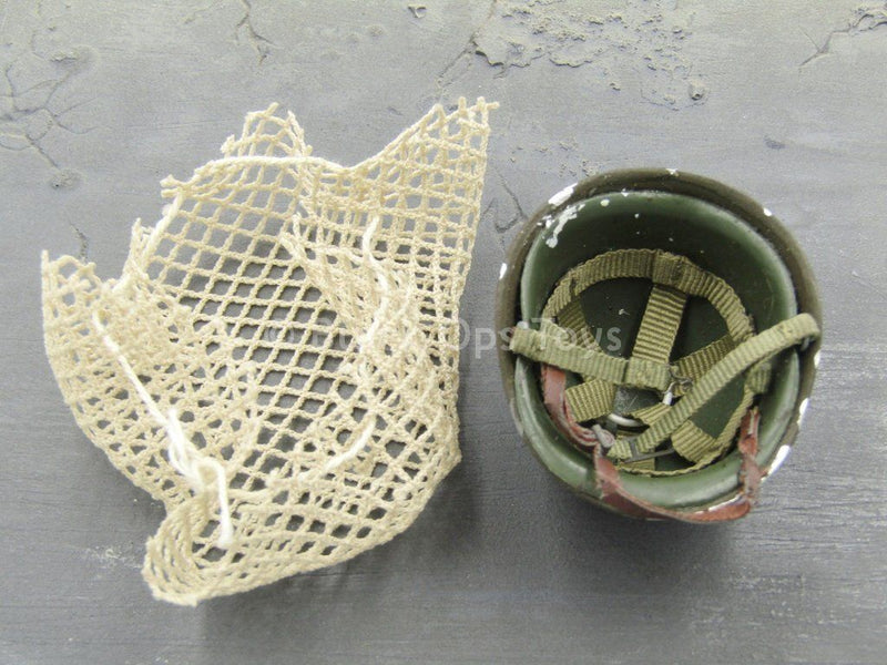 Load image into Gallery viewer, WWII - U.S. Army Airborne - Weathered Helmet w/Net Cover
